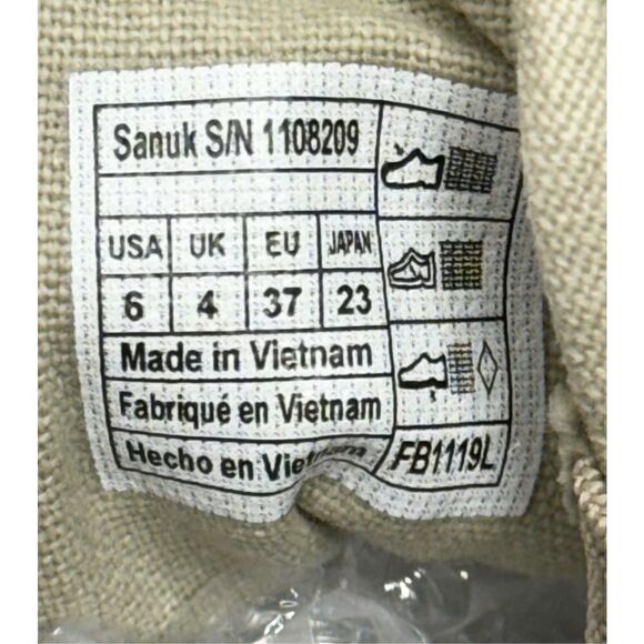Sanuk Shoes Womens Size 6 Tan Vee K Shawn Sneakers Lace Up Canvas Booties - Picture 9 of 10
